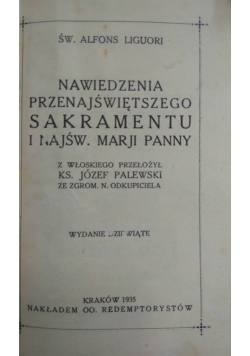 Nawiedzenia Przenajświętszego Sakramentu i Najśw. Marji Panny, 1935 r. miniatura