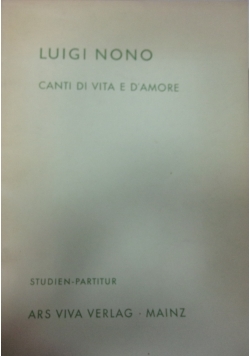 Canti di vita e d'amore, autograf
