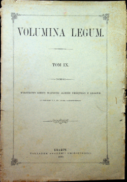 Volumina Legum Tom IX 1889r