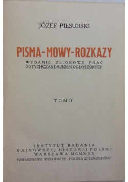 Pisma-mowy-rozkazy, tom II, 1930 r.