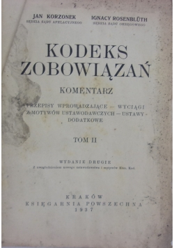 Kodeks zobowiązań komentarz, 1937r.