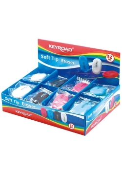 Gumka uniwersalna KEYROAD Soft Tip display 32 sztuki mix