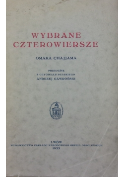 Wybrane Czterowiersze ,1933 r.