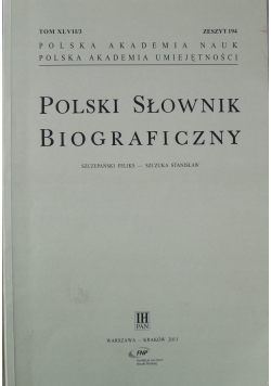 Polski Słownik Biograficzny Zeszyt 194
