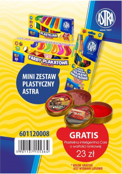 Mini zestaw plastyczny Astra + plastelina IQ Cars gratis