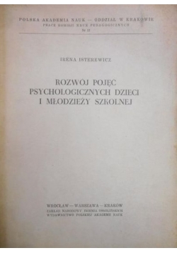 Rozwój pojęć psychologicznych dzieci i młodzieży szkolnej