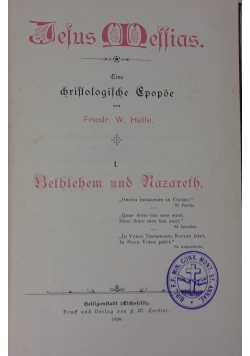 Belle, Jesus Messias 1896r. cz. 2