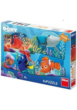 Puzzle 4x54 Gdzie jest Dory? DINO