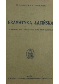 Gramatyka Łacińska,1937r.