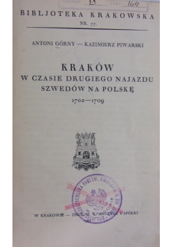 Kraków w czasie drugiego najazdu Szwedów na Polskę ,1932r.