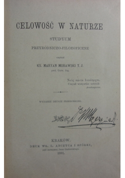 Celowość w naturze, 1891r