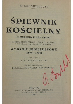 Śpiewnik kościelny,1947r.
