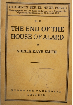 The End of the House of Alard 1928 r.
