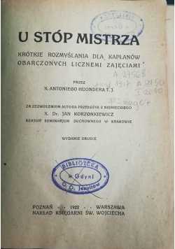 U stóp mistrza, 1922 r.