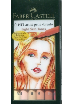 Zestaw 6 pisaków artist pens brush Light Skin Tones