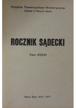 Rocznik sądecki tom XV i XVI