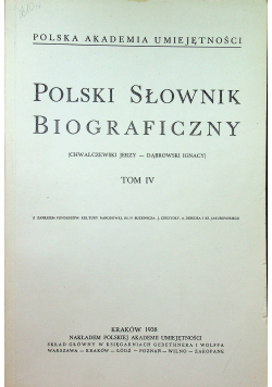 Polski Słownik Biograficzny tom 4 reprint z 1938 r