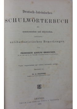 Deutsch - latenisches Schulworterbuch, 1883 r.