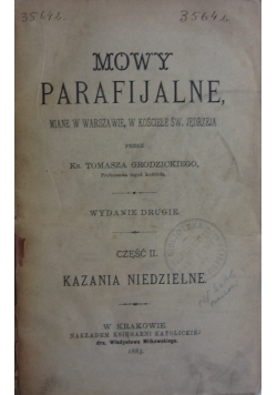 Mowy parafijalne, 1883 r.