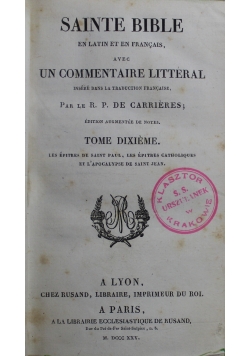 Sainte Bible Tome X  1825 r.