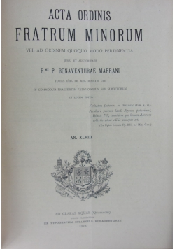Acta ordinis fratum minorum, XLVIII, 1929 r.