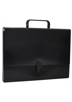 Teczka-pudełko Office Products PP A4 5cm, z rączką i zamkiem, czarna
