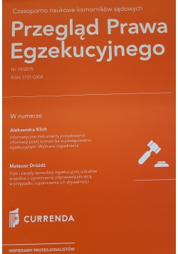 Przegląd prawa egzekucyjnego Nr 10/2015