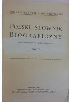 Polski słownik biograficzny, tom IV, reprint z 1938 r.