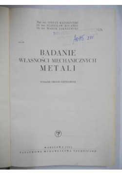 Badanie własności mechanicznych metali