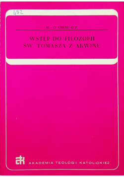 Wstęp do filozofii św Tomasza z Akwinu