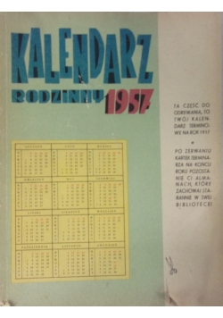 Kalendarz rodzinny 1957