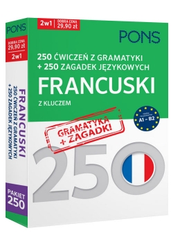 250 ćwiczeń z gramatyki Francuski + 250 zagadek