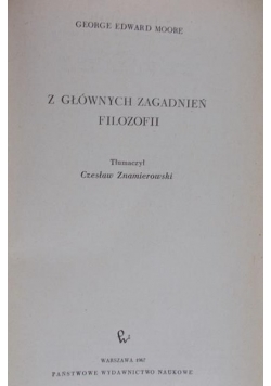 Z głównych zagadnień filozofii