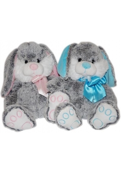 Królik Błażej z kokardką 25 cm, 2 kolory