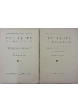Colloquium Mathematicum ,Tom IX.1. i IX.2