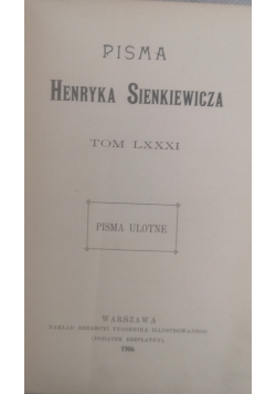 Pisma  ,tom LXXXI,1906r.