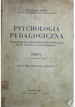 Psychologia Pedagogiczna Cz I 1937 r.