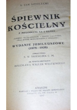 Śpiewnik kościelny z melodiami na dwa głosy, 1947 r.