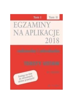 Egazminy na aplikacje 2018 Radcowska i adwok. T.2