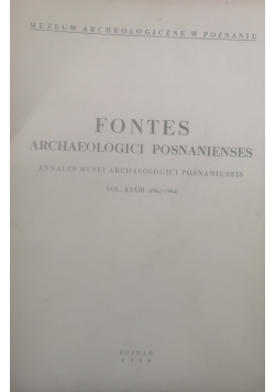 Fontes Archaeologici posnanienses,vol.XXIII