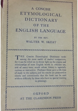 A concise etymological dictionary of the english language, 1948 r.