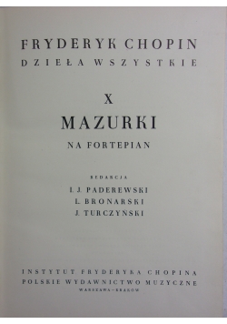 X Mazurki na fortepian