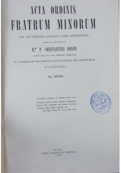Acta Ordinis Fratrum Minorum