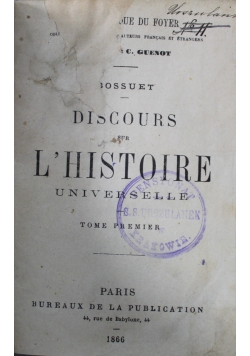 Discours sur l histoire universelle 1866 r.