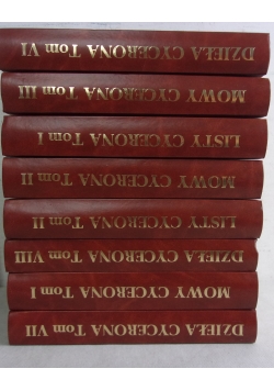 Listy, mowy, dzieła Cycerona, zestaw 8 książek, ok 1874r