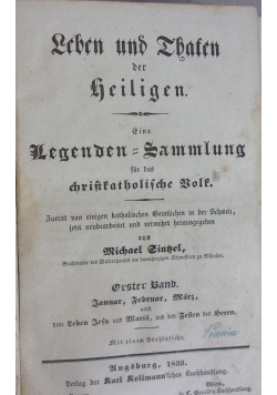 Leben und Thaten der Heiligen,1839r.