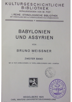 Babylonien und assyrien, 1925r.