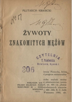 Żywoty znakomitych mężów, 1921 r.