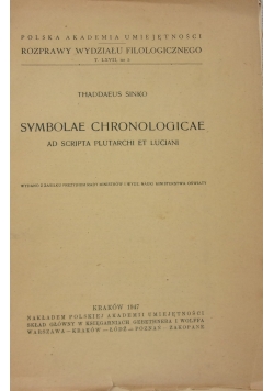 Symbolae chronologicae,1947r