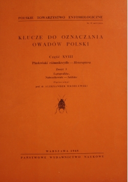 Klucze do oznaczania owadów Polskich Cz XVIII zeszyt 3